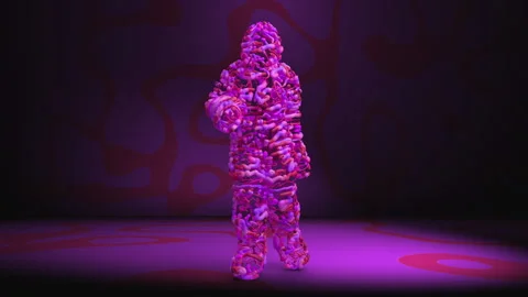 Dancing Rope Man in 3d Stock Footage 234124099