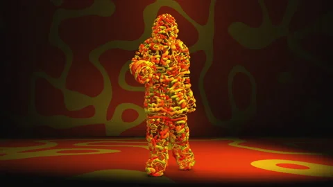 Dancing Rope Man in 3d Stock Footage 234124454