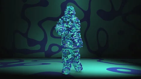 Dancing Rope Man in 3d Stock Footage 234124726