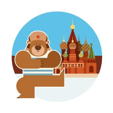 Dancing russian bear Stock Illustration