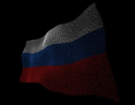 Dancing Russian flag, particle technology banner イラスト素材