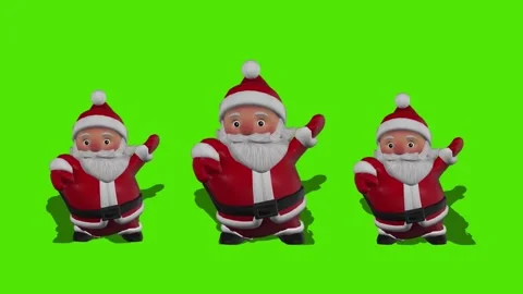 Dancing santa characters performing on green screen background Stock Footage 320867708