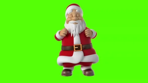 Dancing Santa Claus on a green background Stock Footage 82670073
