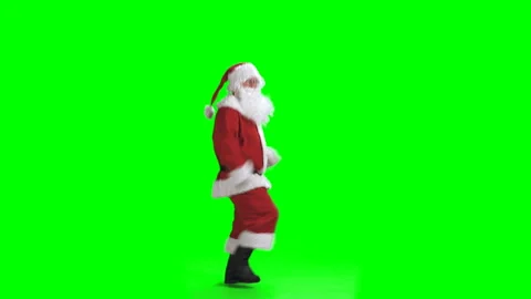 Dancing Santa Claus in a red suit isolated on a green screen background chrom Stock Footage 98065584