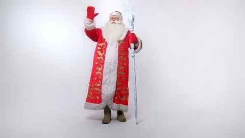 Dancing santa is moving and weaving hand Stock Footage 123417822