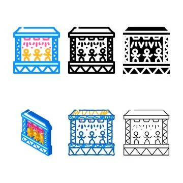 Dancing scene color icon diversity vector line Stock Illustration