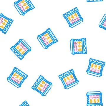 Dancing scene vector seamless pattern line Illustrazione stock