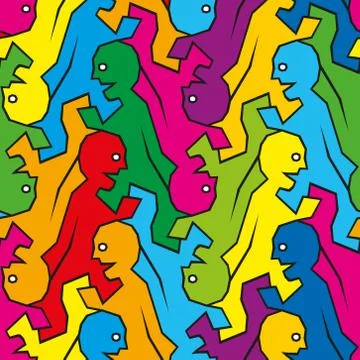 Dancing Seamless Tessellation Illustrazione stock