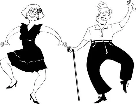 Dancing seniors Stock Illustration