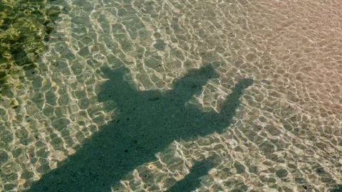 Dancing Shadow on Clear Shallow Water Sandbank Stock Footage 333966282