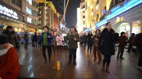 Dancing in Shanghai Stock Footage 20500563