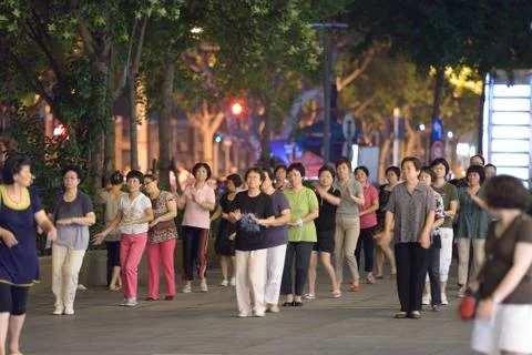 Dancing in Shanghai Foto stock
