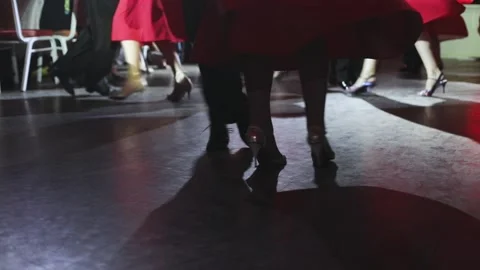 Dancing shoes, couples latin dance milonga, tango, salsa, bachata, kizomba Video stock 152081439