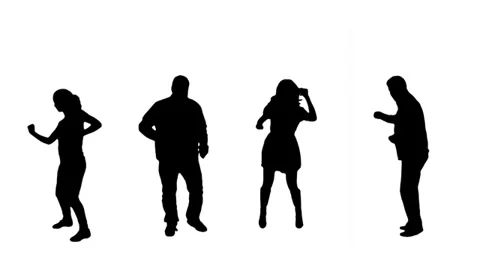 Dancing silhouettes. 4 in 1. 스톡 동영상 31958195