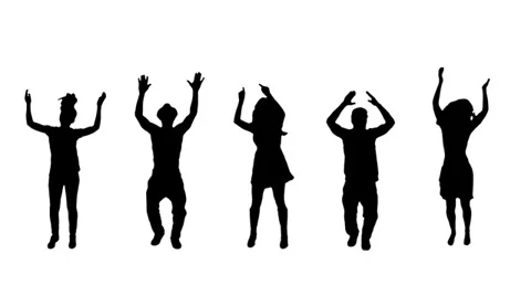 Dancing silhouettes. Clapping. Stock Footage 33700020