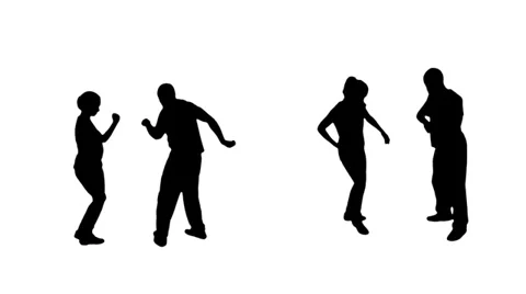 Dancing silhouettes. Couples. Stock Footage 31958835