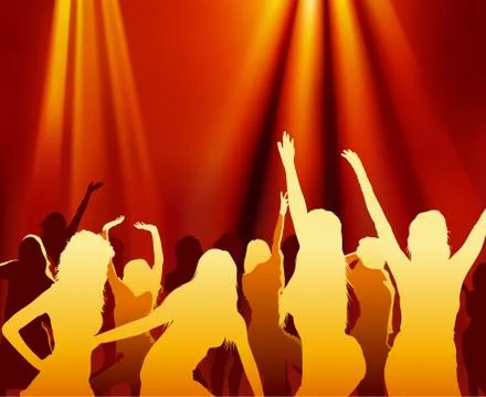 Dancing Silhouettes Stock Illustration