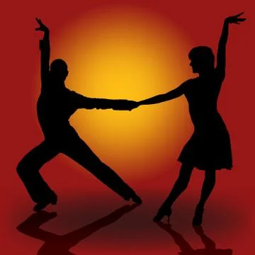 Dancing Silhouettes Stock Illustration