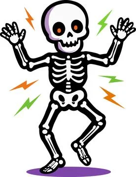 Dancing Skeleton Character Halloween Line Icon イラスト素材
