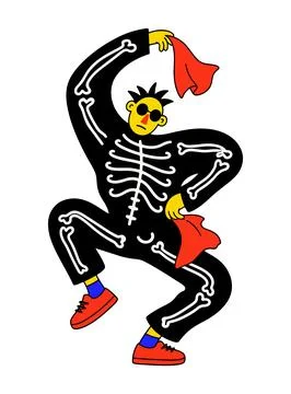 Dancing Skeleton Character Illustrazione stock