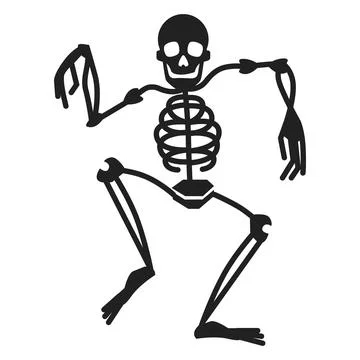 Dancing skeleton icon, simple style Stock Illustration