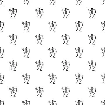 Dancing skeleton pattern seamless Stock Illustration