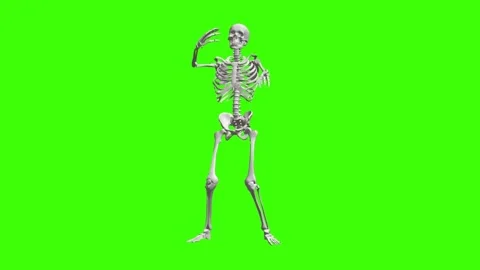 Dancing skeleton spooky bone character funny motion on green screen Stock Footage 315793721