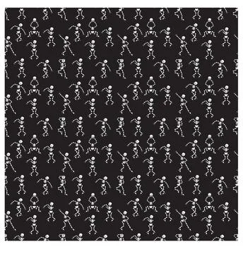 Dancing skeletons on a black background. Vector illustration. Stock Illustration