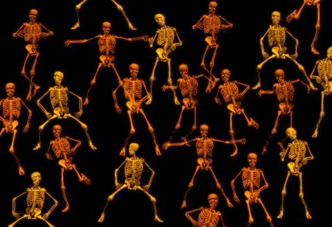 Dancing skeletons Foto stock