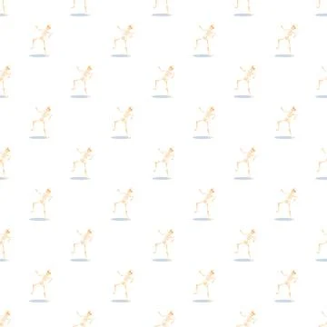 Dancing skeletons seamless pattern celebrating halloween spooky fun イラスト素材