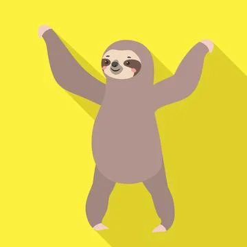 Dancing sloth icon, flat style Stock Illustration