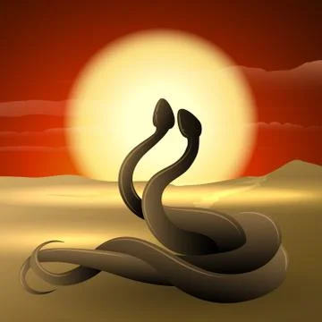 Dancing snakes Stock Illustration