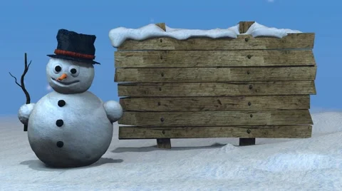 Dancing Snowman as Background Animation Stock Footage 68019628