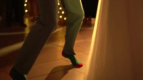 Dancing in socks in slow motion Video stock 232758557