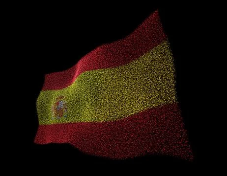 Dancing Spanish flag, particle technology banner Stock Illustration