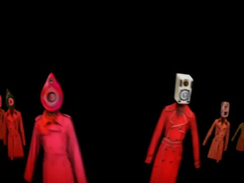 Dancing speaker head dresses Stock Footage 849845