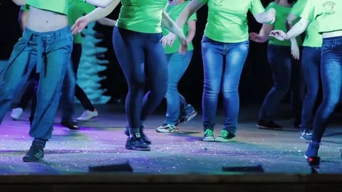Dancing on stage ass Stock Footage 74390555