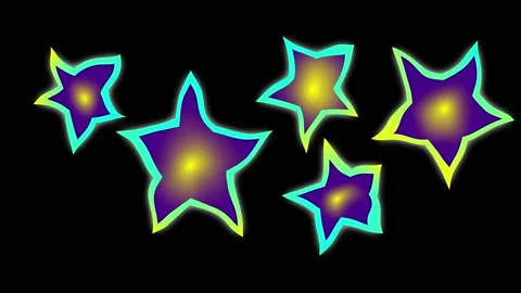 Dancing starfish on a black background. Endless cycle Stock Footage 137220243