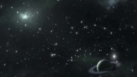 Dancing Stars Under Saturn Image 4k Loop Stock Footage 287692274
