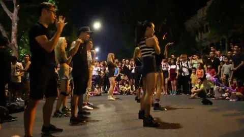 Dancing in the street Stock Footage 69184515