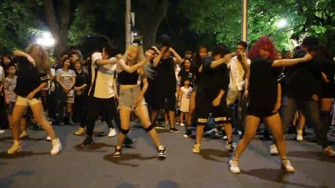 Dancing in the street Stock Footage 69185810