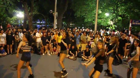 Dancing in the street Stock Footage 69187534