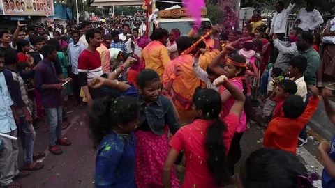 Dancing-on-the-street-India-1 Video stock 115928244