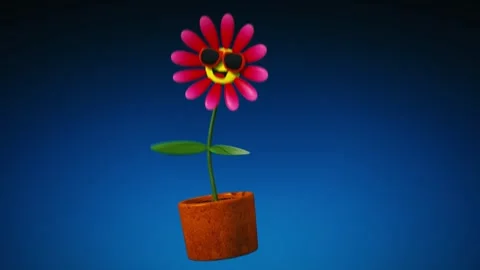 Dancing Sunflower animation Stock Footage 286111878