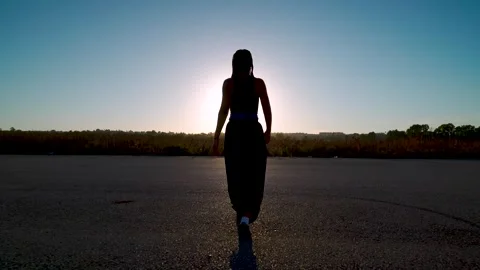 Dancing with the sunset Stock Footage 296705323