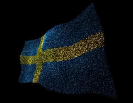 Dancing swedish flag, particle technology flag イラスト素材