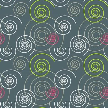 Dancing swirl seamless pattern Stock Illustration