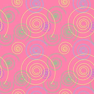 Dancing swirl seamless pattern Stock Illustration