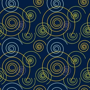 Dancing swirl seamless pattern Stock Illustration