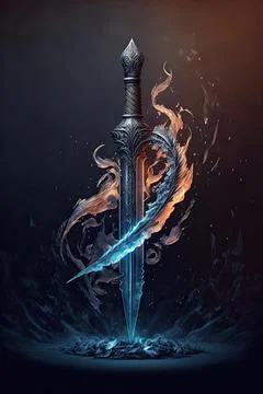 Dancing sword Stock Illustration